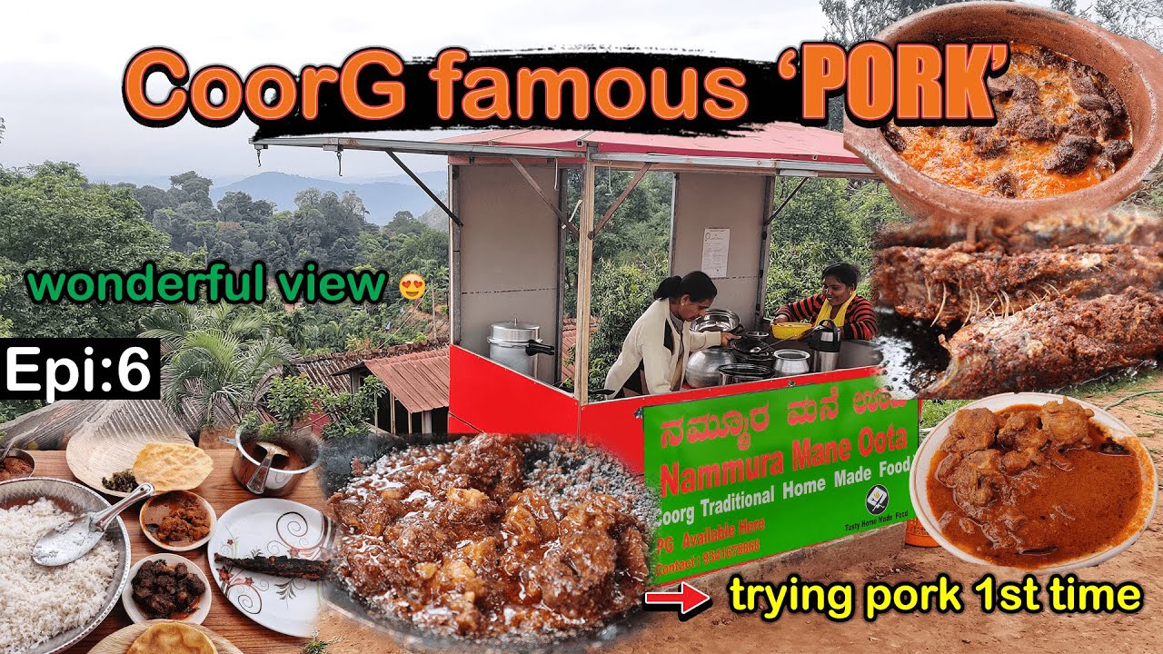 Coorg madikeri famous 'pork' trying for the 1st time|road trip❤️|vera lvl taste|Episode:6|Xploring✨