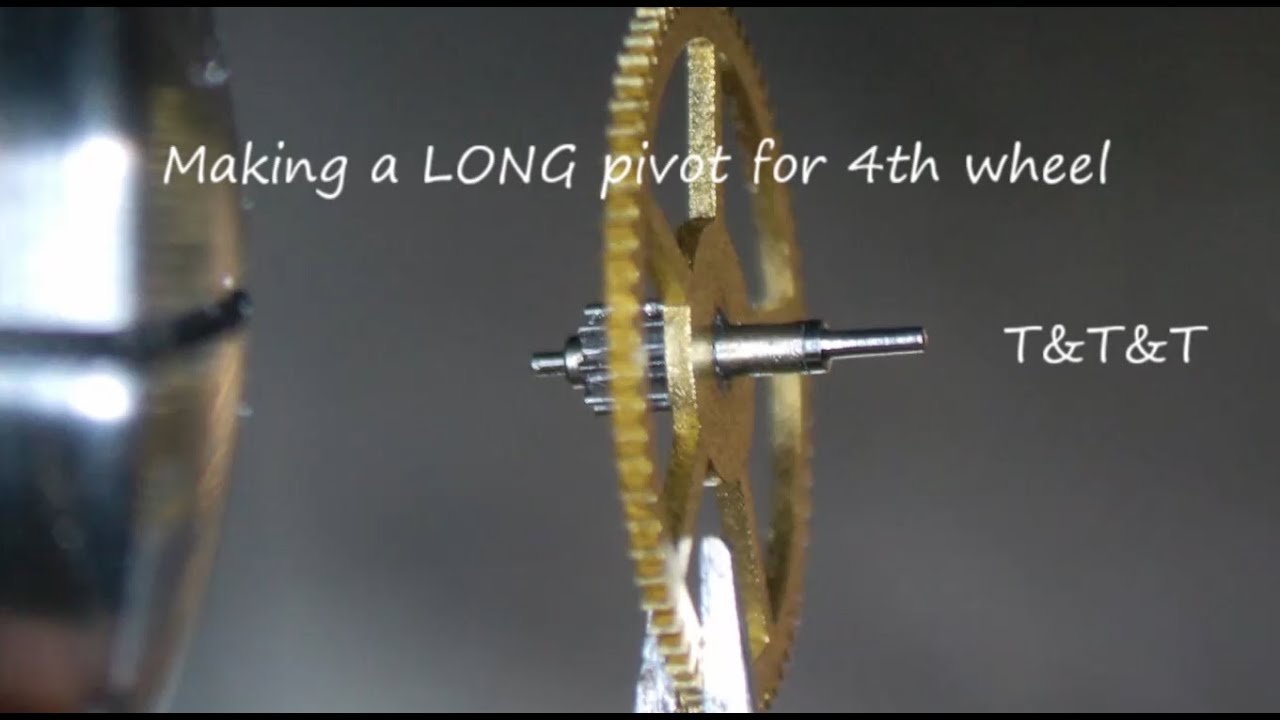 Repivot②  Making a LONG pivot for 4th wheel.     小秒針用の入れホゾ