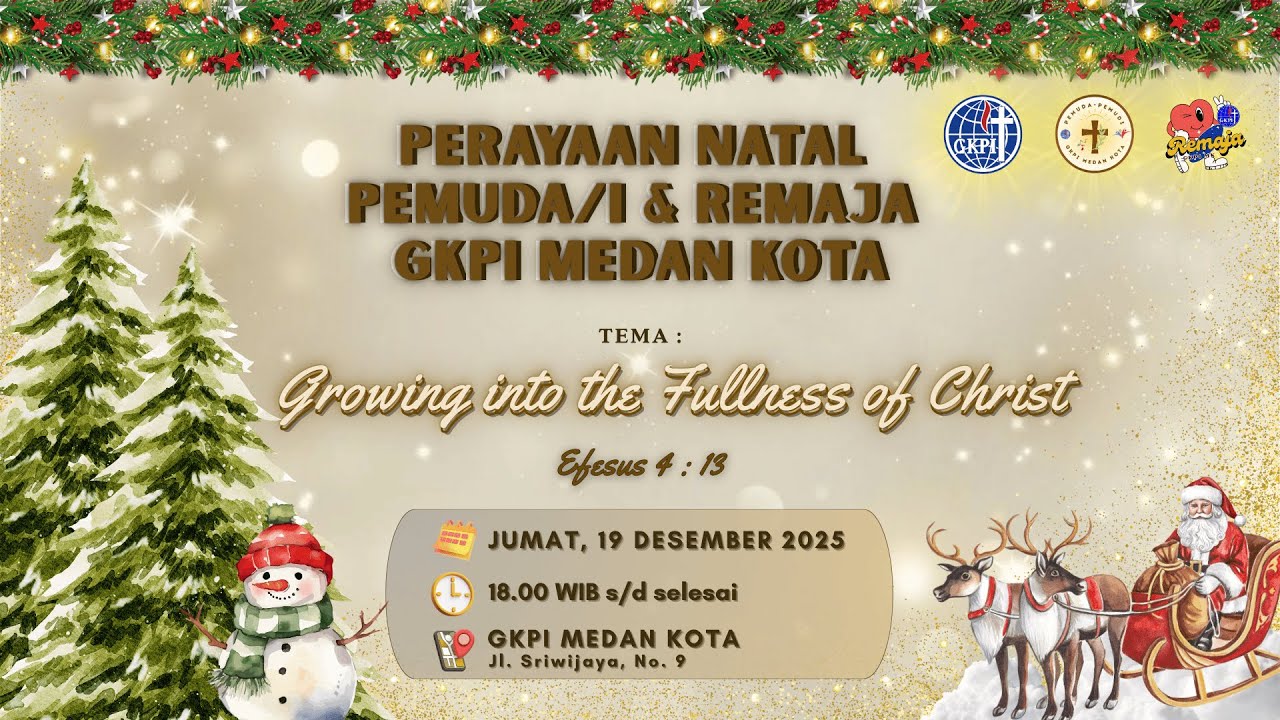 IBADAH NATAL PEMUDA/I & REMAJA GKPI MEDAN KOTA // 19 DESEMBER 2025