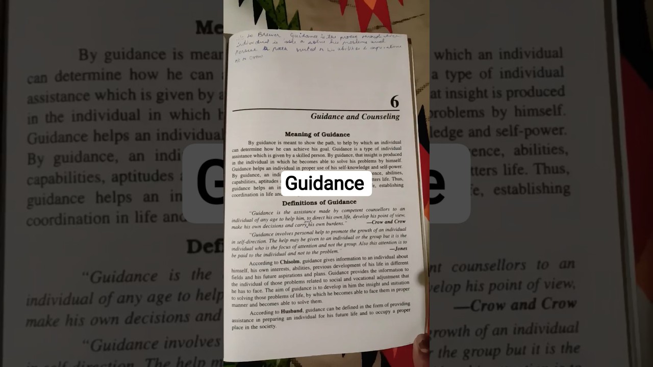 definition,need,aims of guidance #bednotes #guidance #course3  #learningandteaching