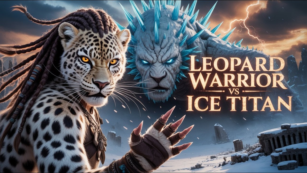 The Last Leopard Warrior vs Ice Titan  Epic AI Monster Battle