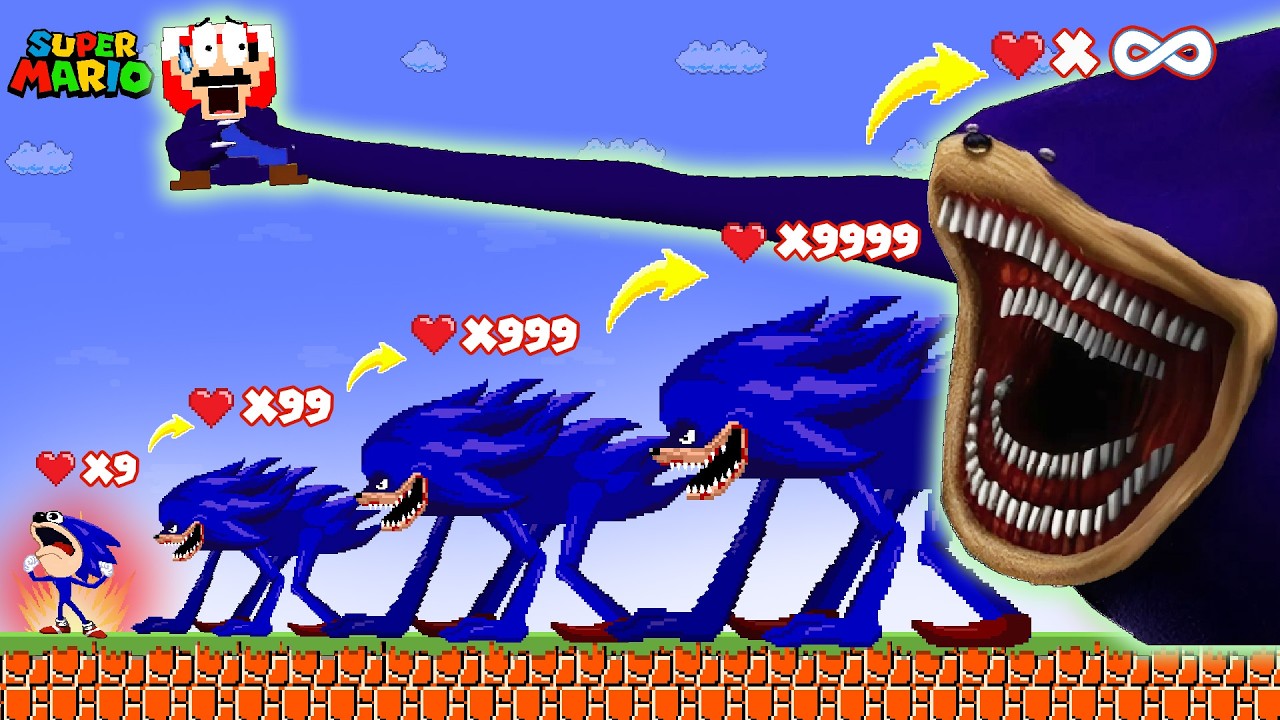 New Evolution Sonic Tapes Phase vs Mario in Super Mario Bros. | Game Animation