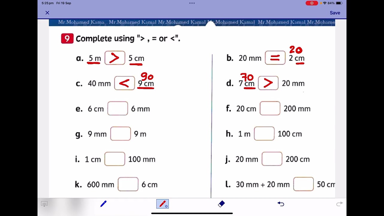 G3 cm mm m