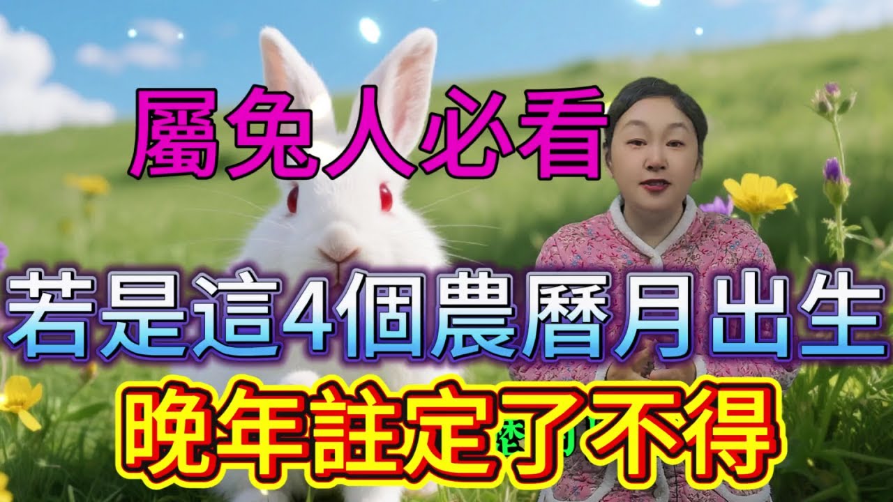 命裏有時終須有，命裏無時莫強求 屬兔人必看！若是這4個農曆月出生，晚年可是 “了不得”！快對照看看你家有嗎？#運勢 #十二属相 #生肖 #星座 #補財庫旺財氣 #財富 #分享