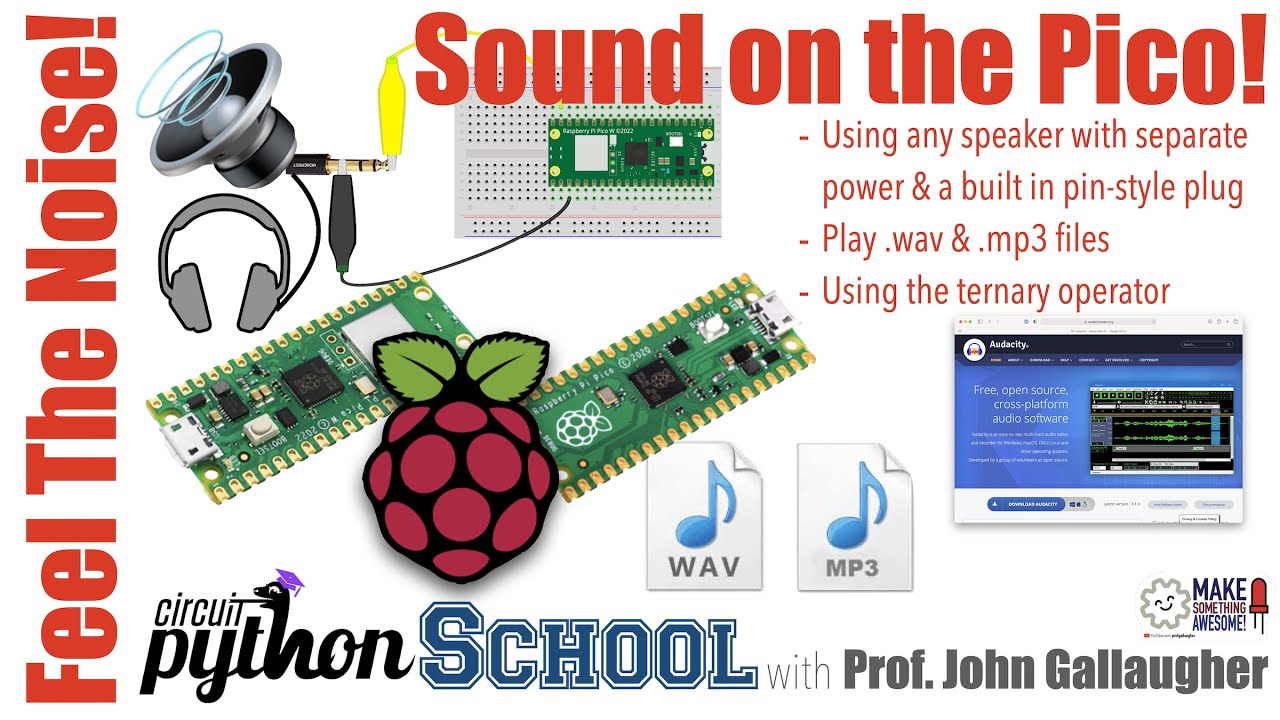OLD: New version link in description. Play .wav & .mp3 files on a Raspberry Pi Pico w/ CircuitPython