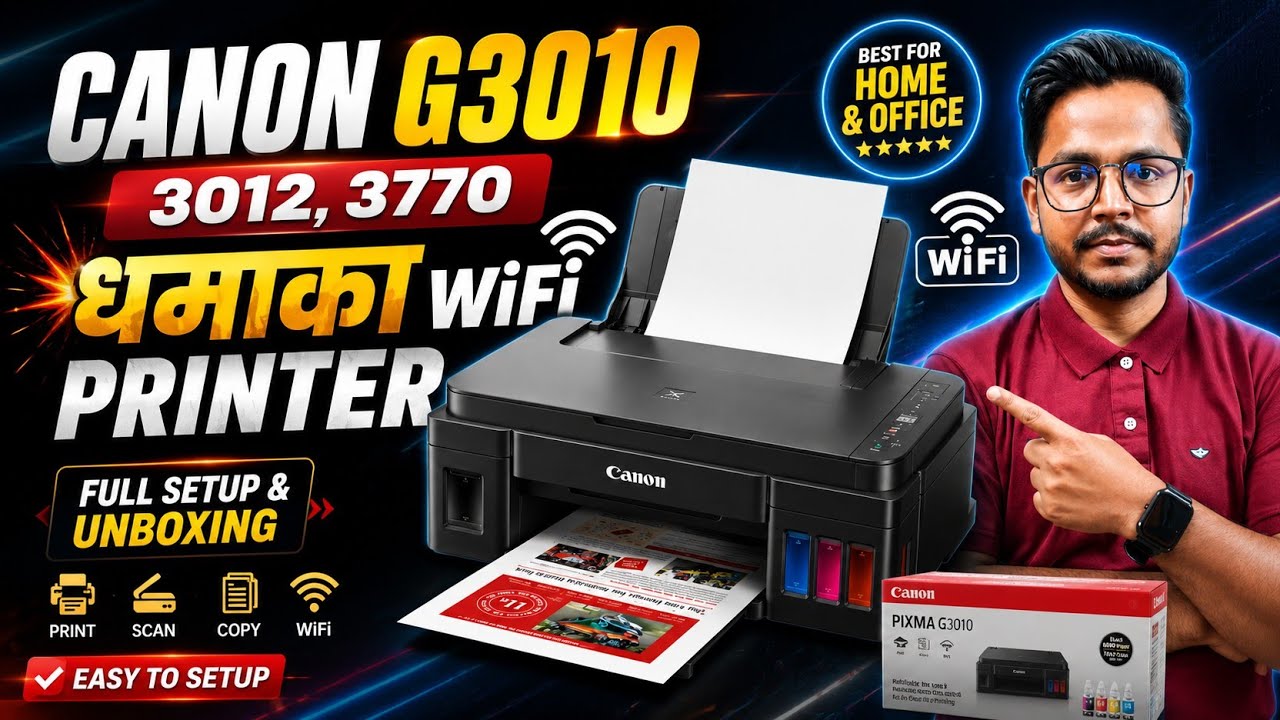 Canon G3012 Unboxing & Full Review🔥| WiFi Printer का असली टेस्ट! How to Connect Printer in Mobile 