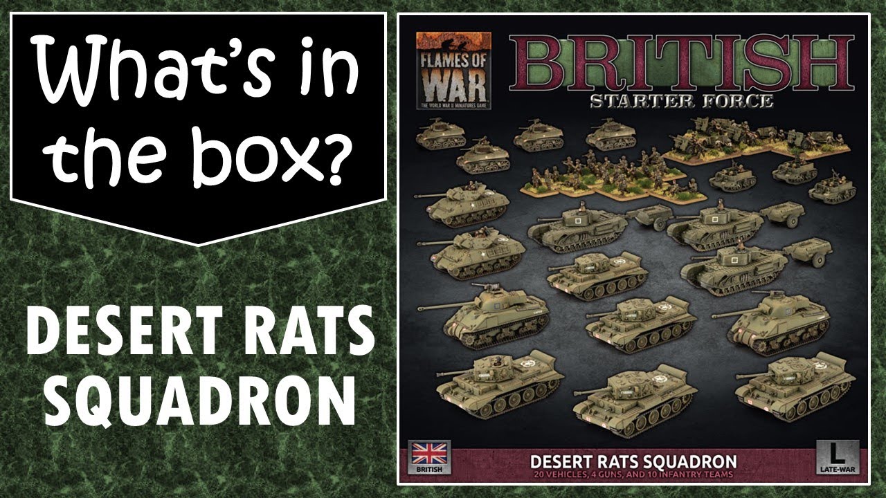 Flames of War British starter force Desert Rats Squadron - unboxing and review.