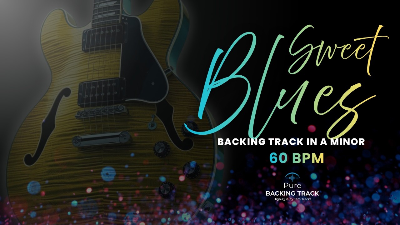 🎸A Minor Guitar Sweet Blues Backingtrack 60 BPM | Am