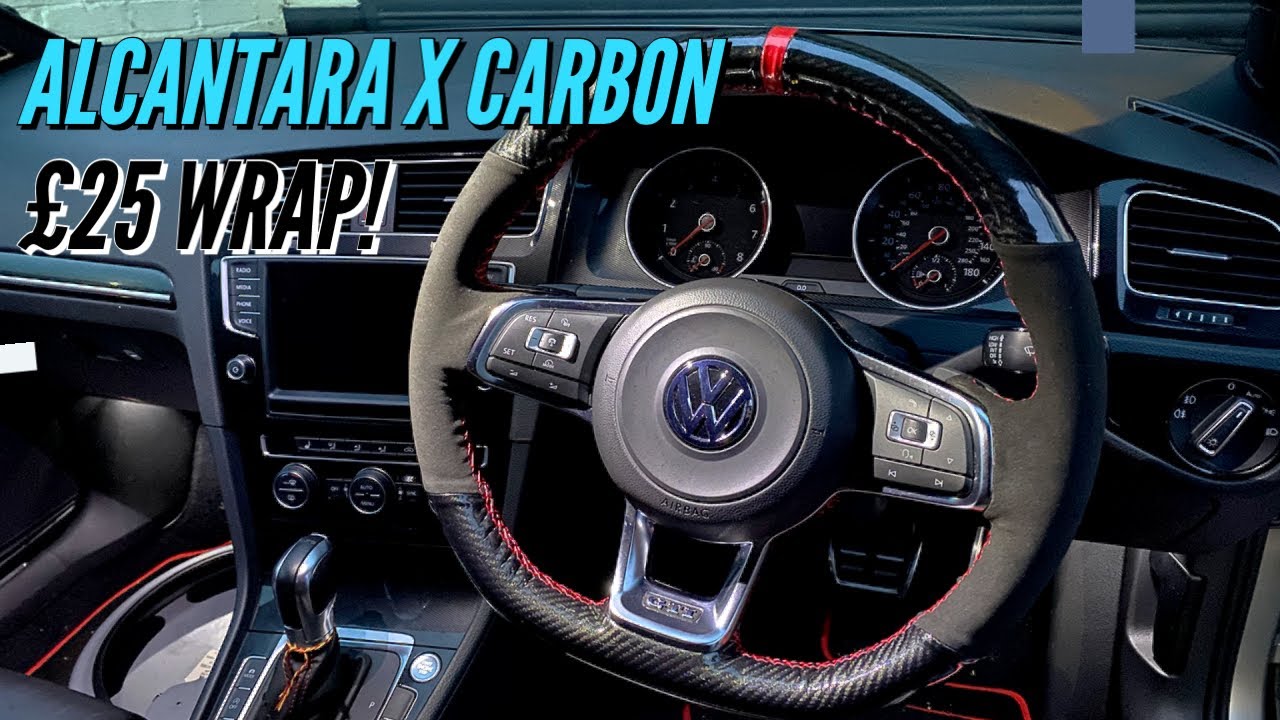 £25 Steering Wheel Wrap Installation + Tips (Suede + Carbon fibre) || Mk7 Golf GTI Mods