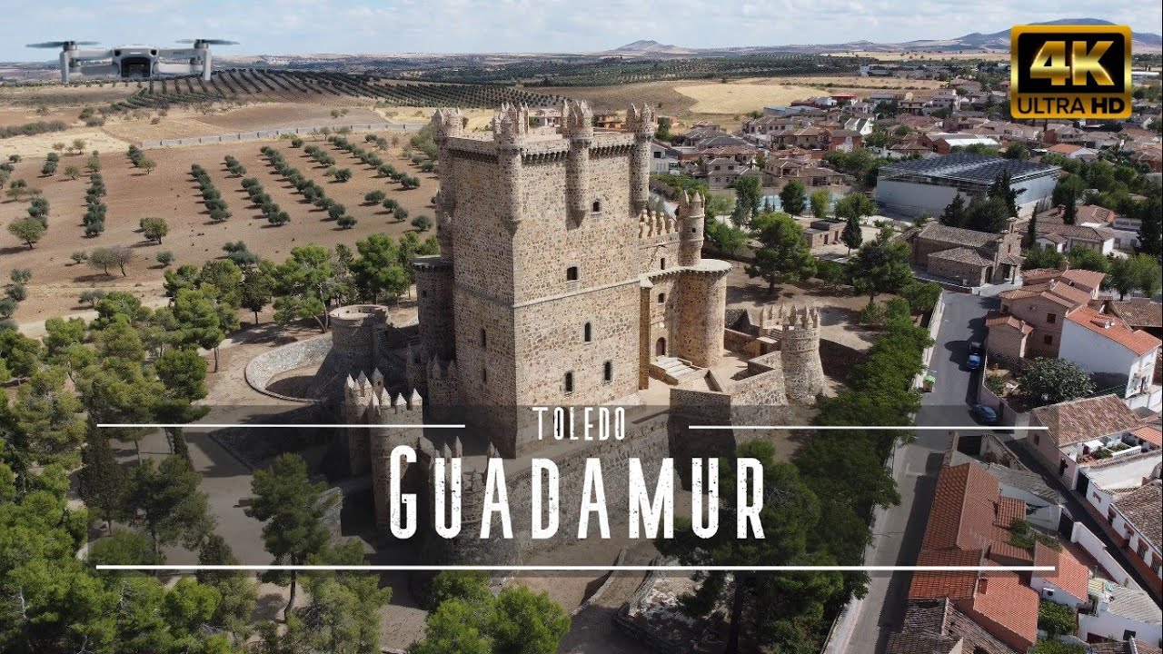 GUADAMUR (Toledo) - CASTILLO Y ERMITA - A VISTA DE DRONE 4K - DJI MINI 2