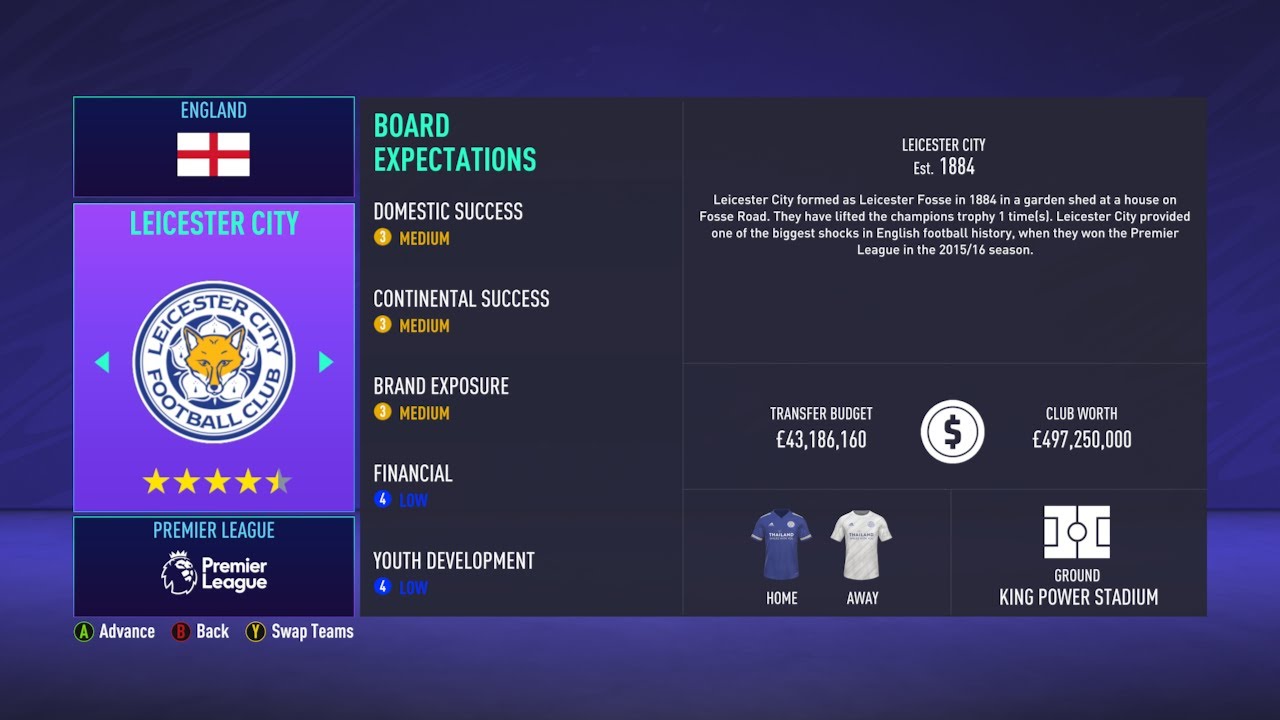Leicester City Kit Quest Career Mode (2020-21 Third)