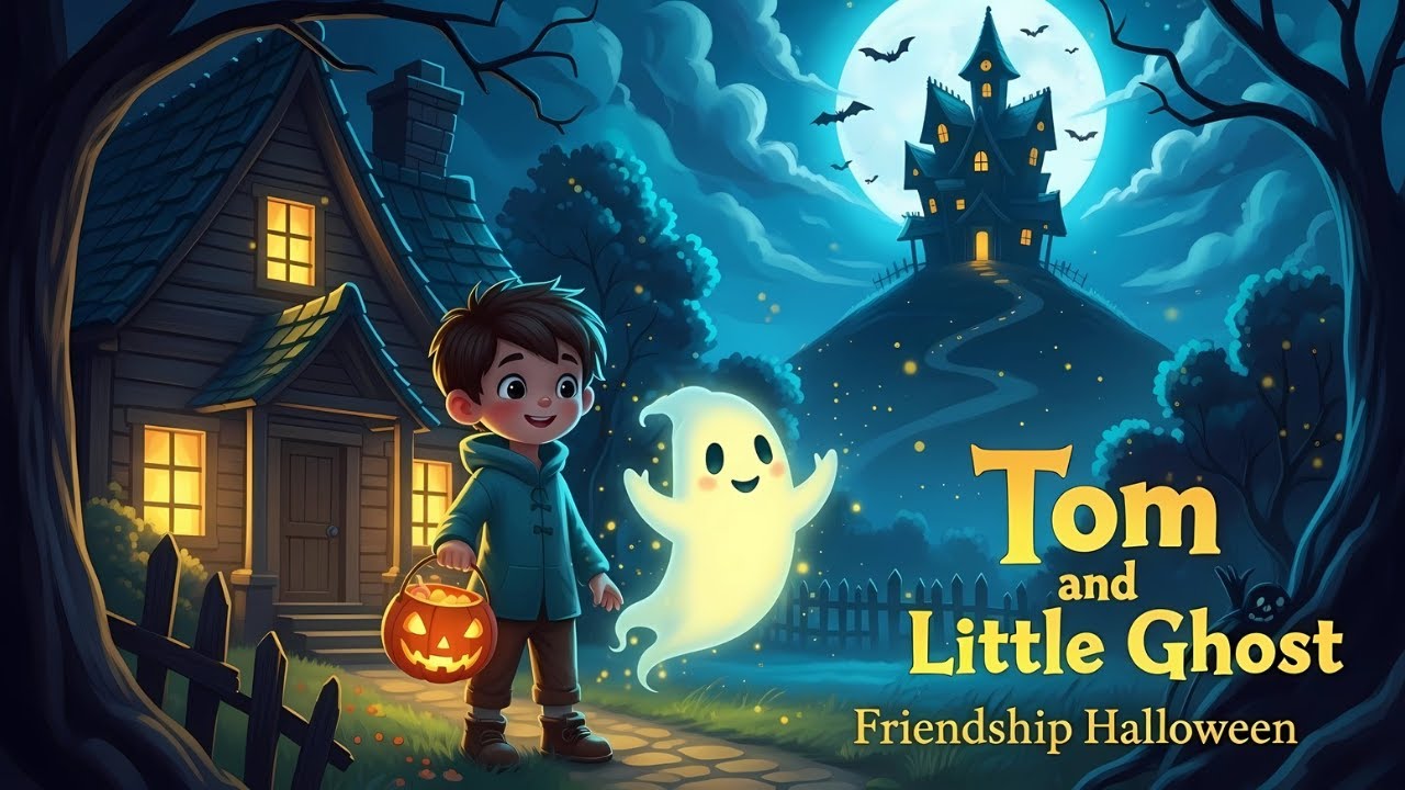 Tom and The Little Ghost Halloween Story of Friendship 📚