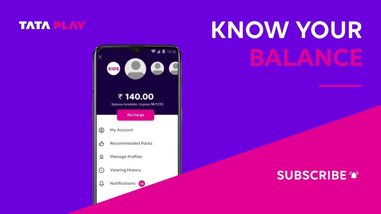 Tata Play | How to know your account balance on the app