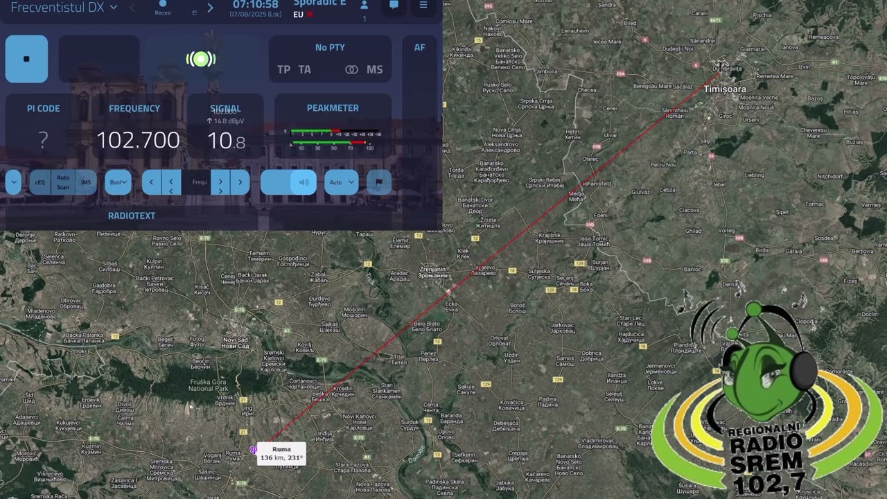 SREMAC - Ruma 🇷🇸 - 102,7 MHz received in Timișoara 🇷🇴