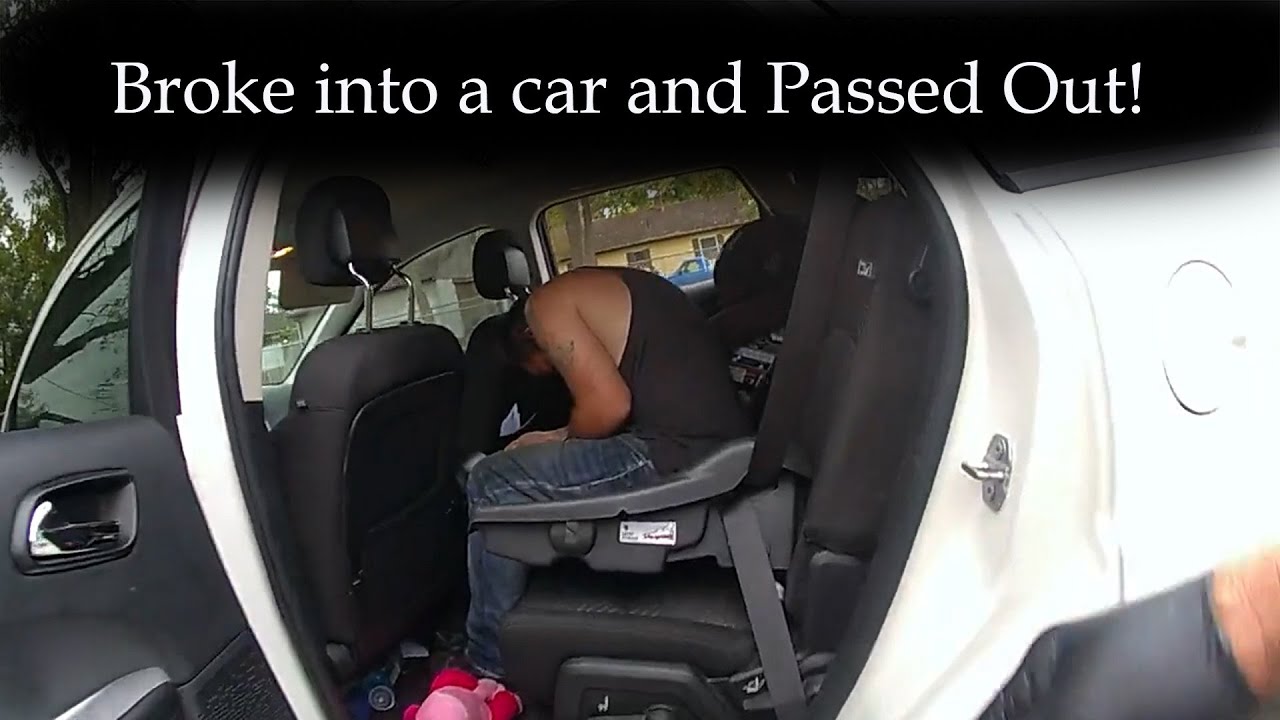 Man Breaks into a Car and Falls Asleep inside.