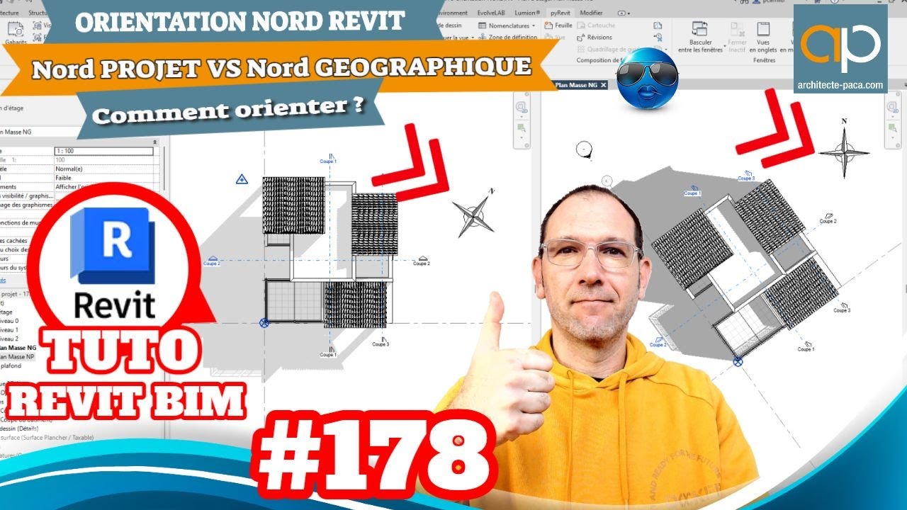 Nord Projet REVIT vs Nord Géographique - astuce gratuite tuto REVIT