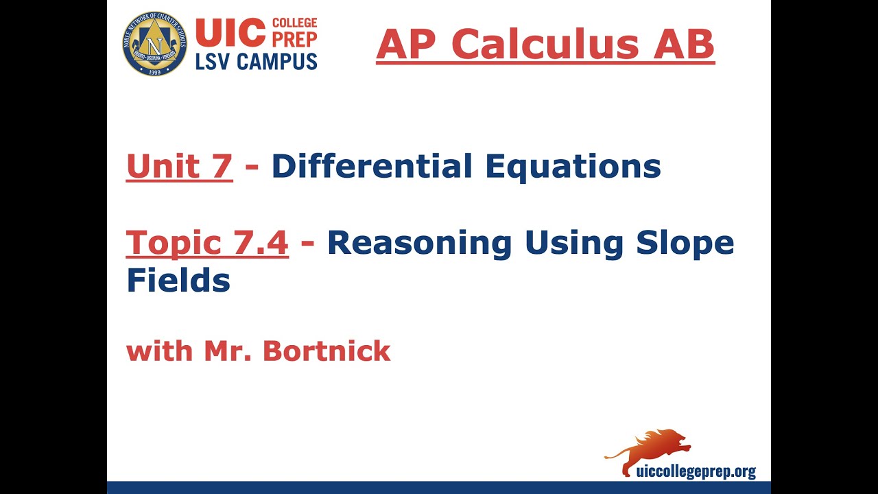 AP Calculus AB - 7.4 Рассуждения с использованием полей направлений