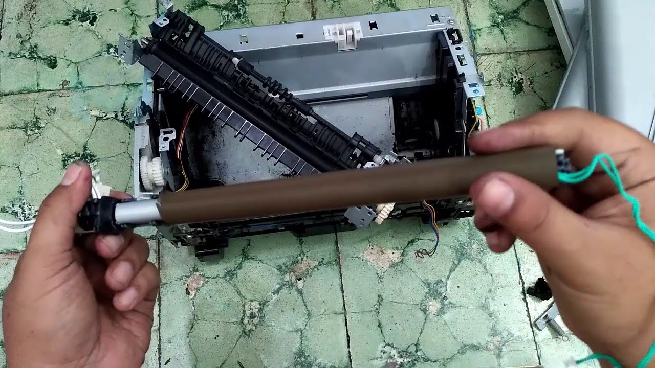 bongkar printer hp laserjet p1102 servis ganti paper film kertas nyangkut