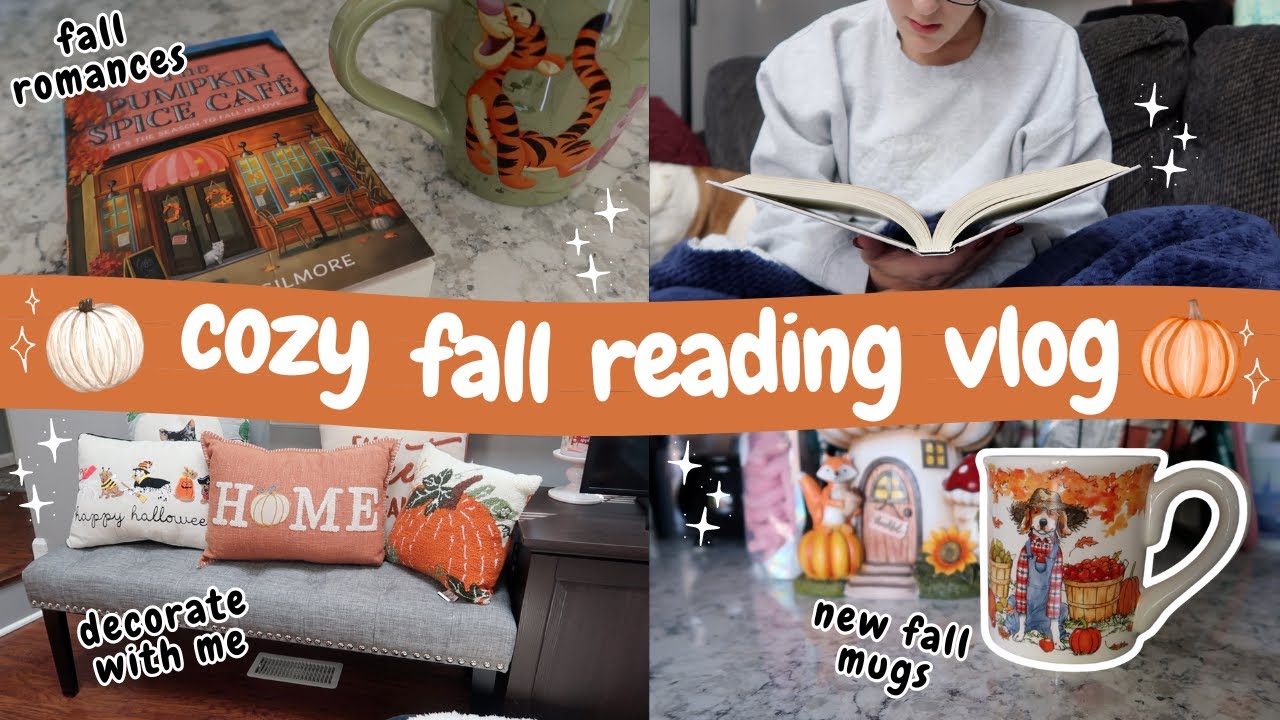 Cozy Fall Weekend Reading Vlog 🍁🧡🎃 Decorate for Fall and read Fall books