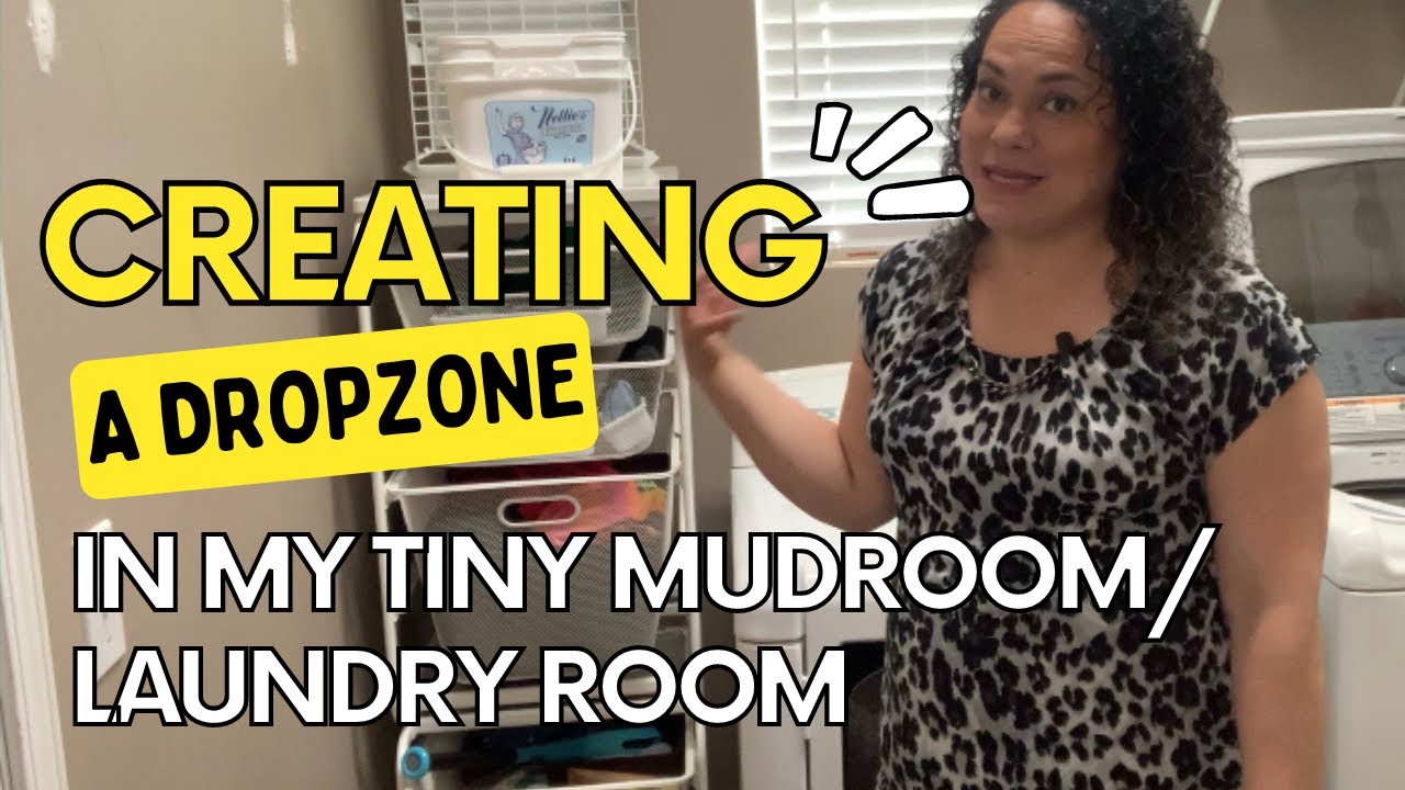 Creating an entryway drop zone small mudroom/laundry room