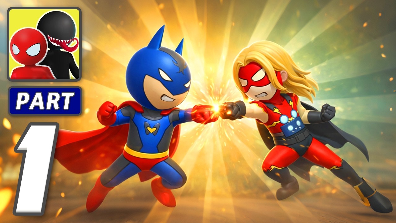 Stick Hero: Comic Superhero - Gameplay Walkthrough Part 1 - Comic Action Awaits (iOS, Android)