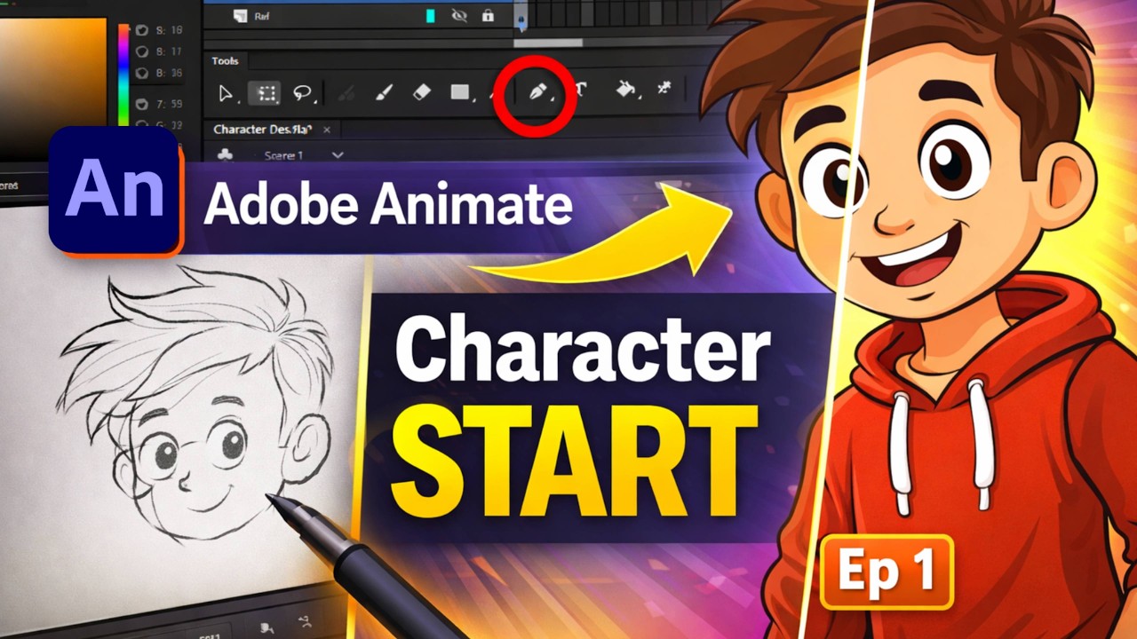 Cartoon Character Banana Sikhe Adobe Animate Me | Hindi Tutorial Ep 1