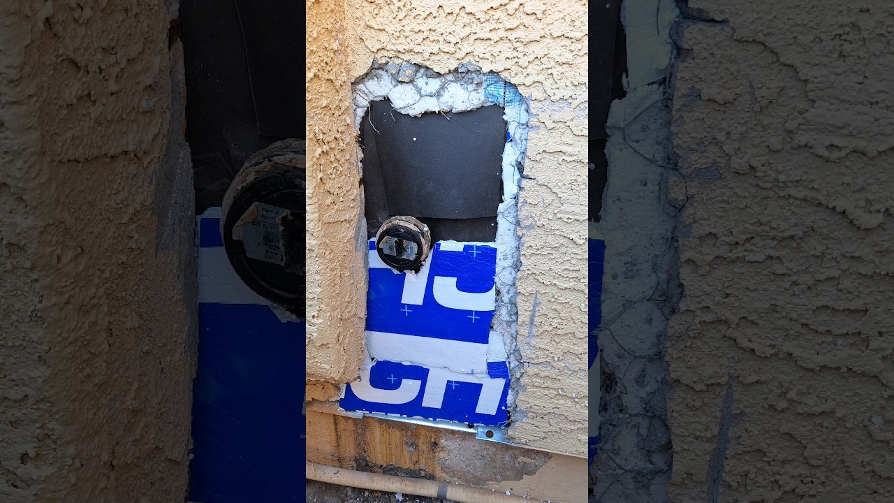 How to repair cut-out stucco wall #handyman #diy #plaster #masonry