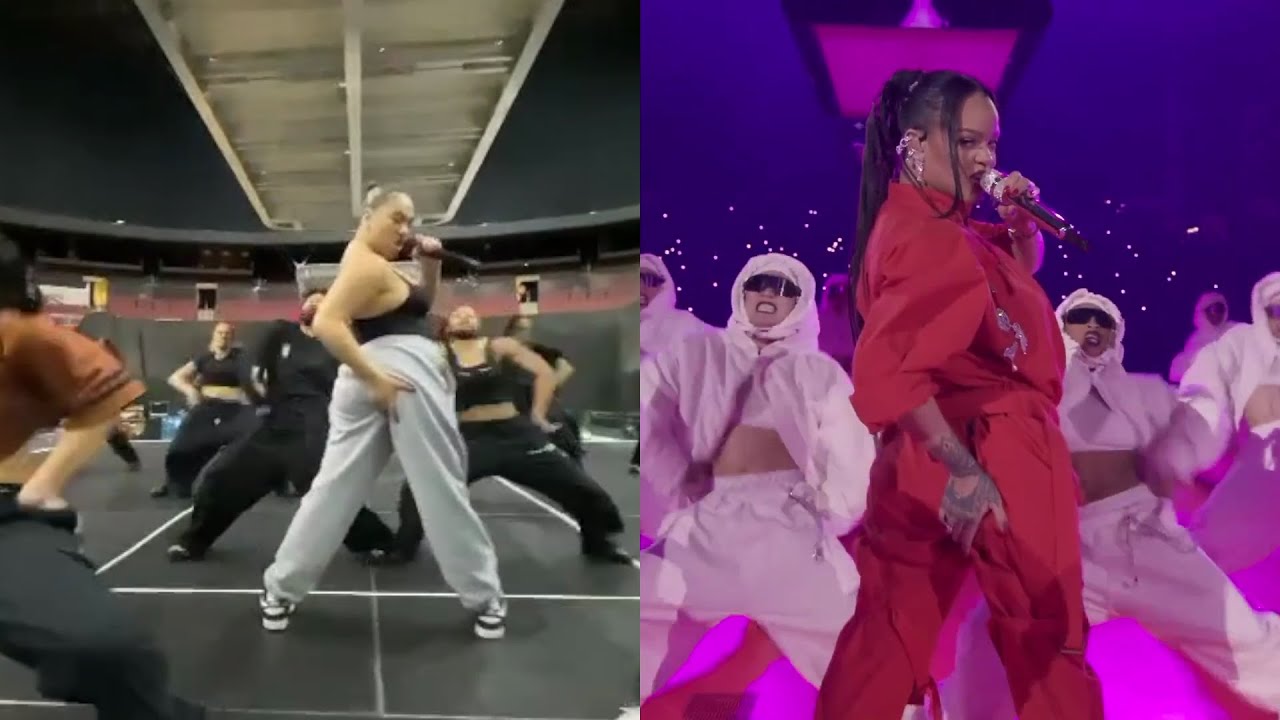 'Rude Boy' (Rehearsal vs Live) | Super Bowl LVII Halftime Show