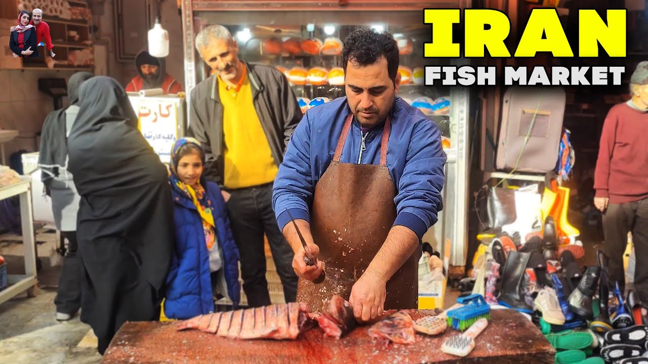 Прогулка по рыбному рынку Лангаруд 🇮🇷 | Свежая рыба, местные продавцы и реальная жизнь