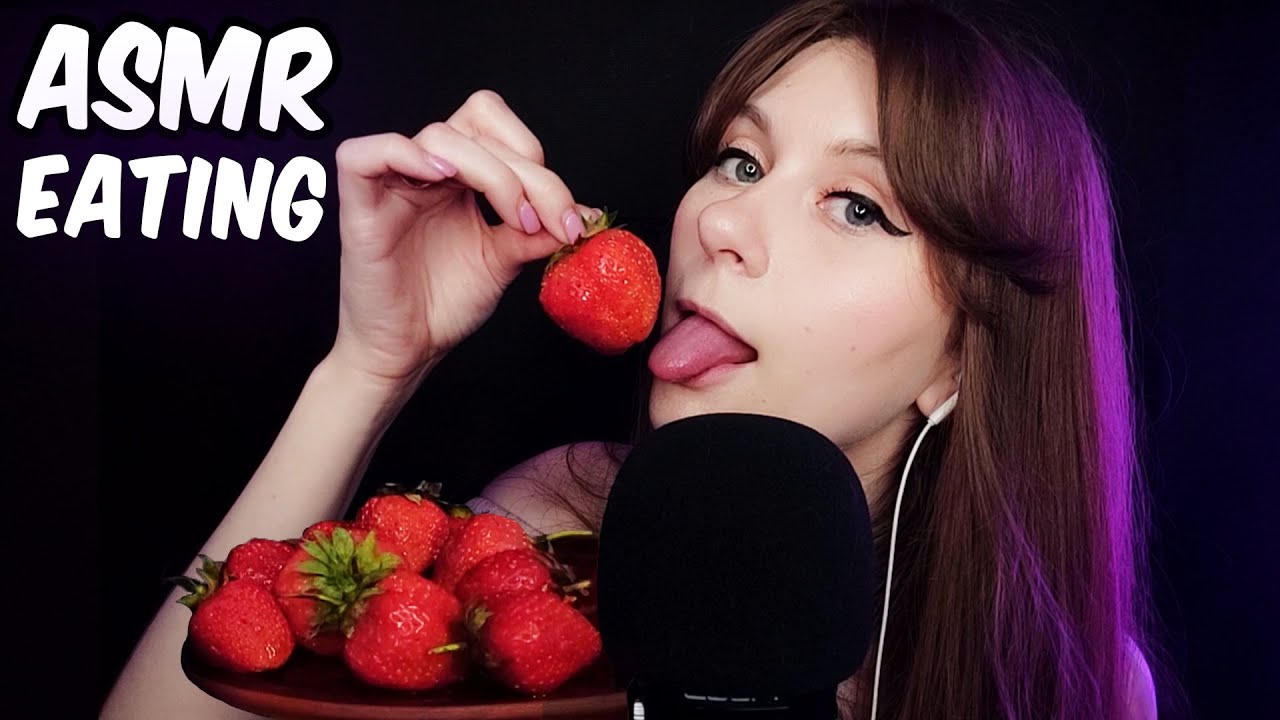 ASMR STRAWBERRIES EATING 🍓 АСМР ИТИНГ ДОМАШНЯЯ КЛУБНИКА [ Mukbang, Еда, Мукбанг, 먹방 ]