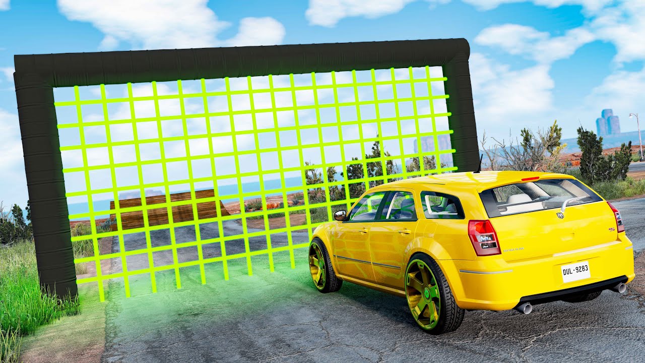 Vehicles vs Laser Trap - Beamng drive
