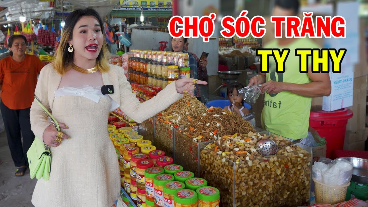 Ty Thy đại náo Chợ Sóc Trăng cùng 20 nhân viên LGBT - Ty Thy Vlog Gỏi đu đủ