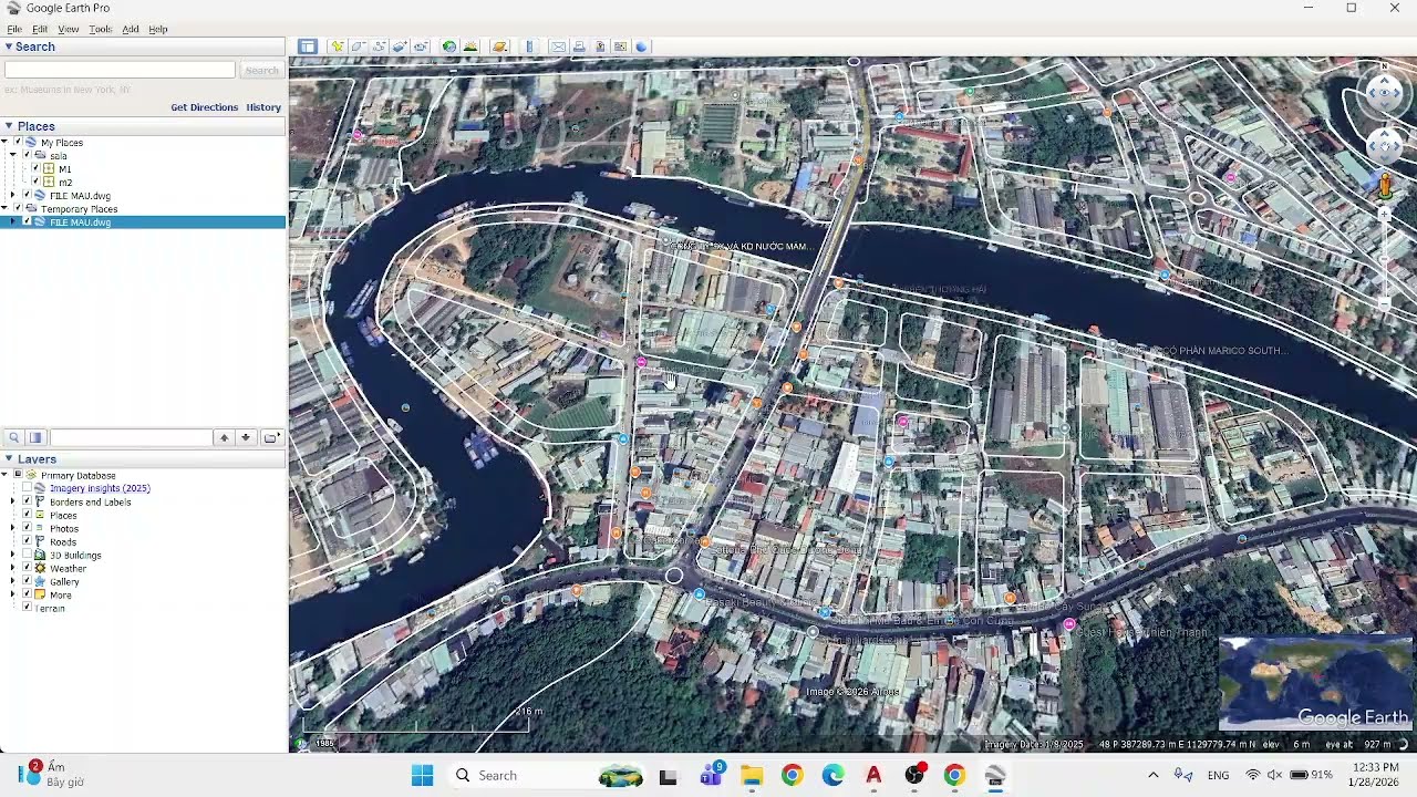 Bài 10 | Dùng AutoLISP Import Bản Vẽ AutoCAD Vào Google Earth Pro Đúng Tọa Độ | Thuy Vo