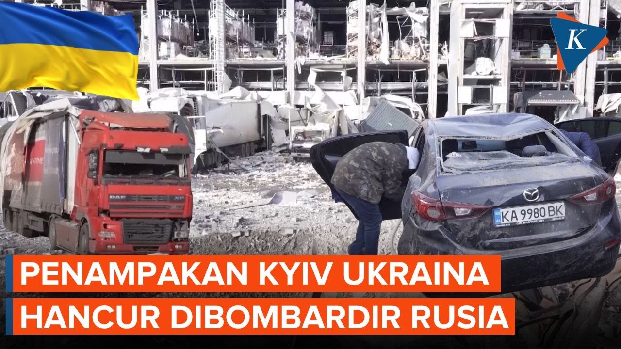 Situasi Terkini Kyiv Ukraina Setelah Dibombardir Rusia, Mobil dan Rumah Warga Hancur