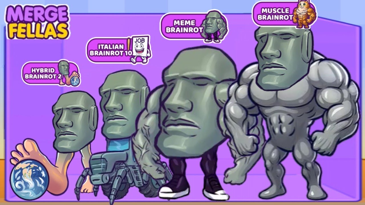 Merge Fellas BOSS + BOSS ⁉️ MEME BRAINROT, BRAINROT 10, Hybird, Muscle - New Update | The Max Level