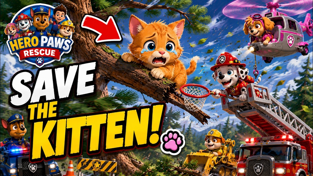 🌬️ Can the Team Save the Kitten from the Swaying Tree? | Hero Paws Rescue