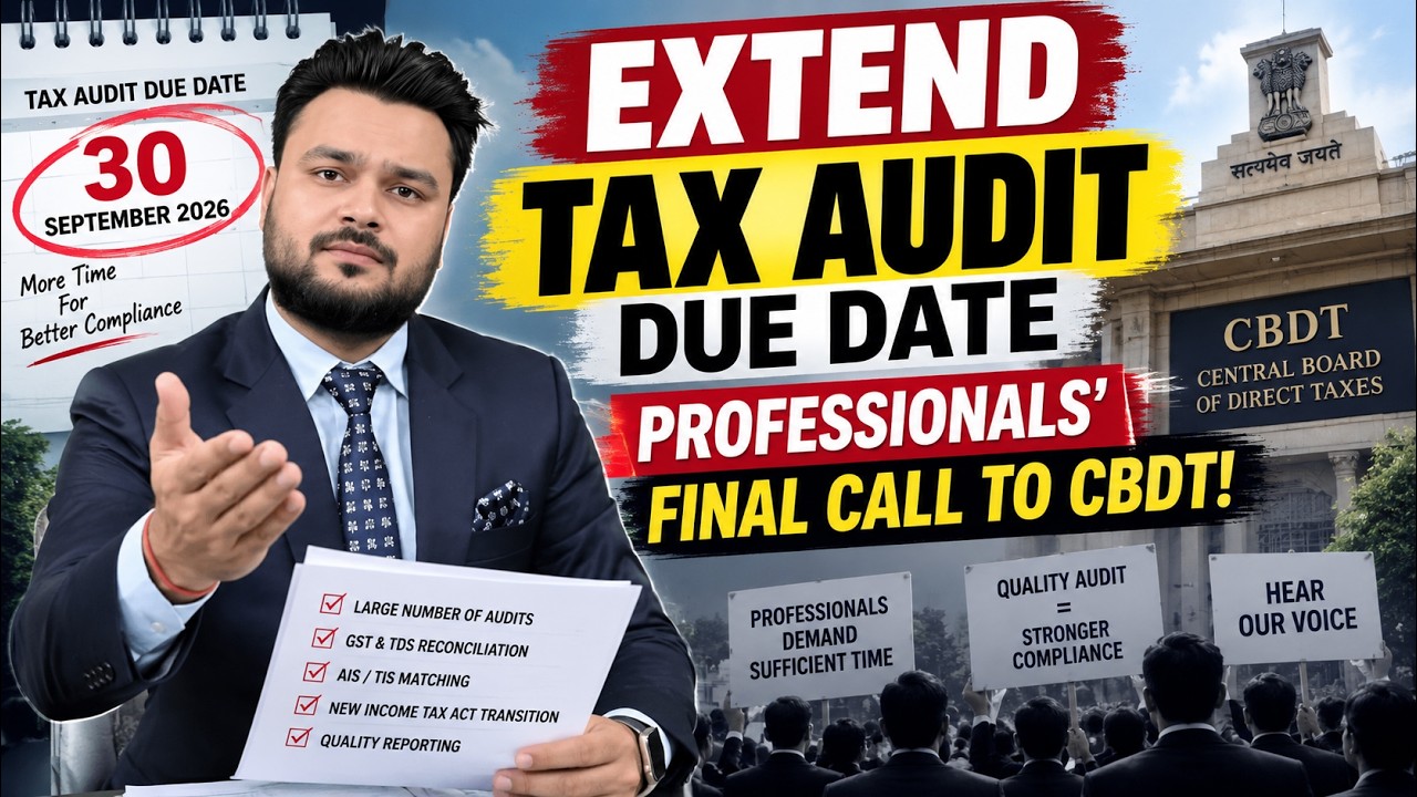 Tax Audit Due Date Extension 2026 | Final Call to CBDT | Will Tax Audit Due Date Be Extended?