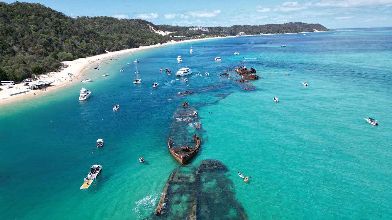 Moreton island on the JetSki