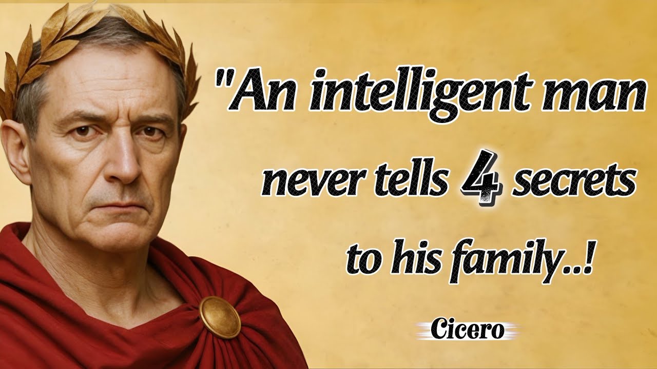 An Intelligent Man Never Tells 4 Things To his Family | Cicero Quotes With Deep Life lessons 