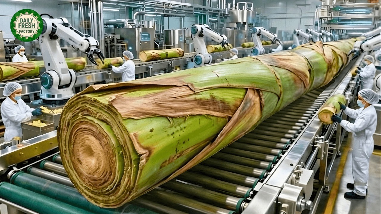 Inside the Largest High-Tech Banana Stem Factory You’ve Never Seen Before (Full Process)