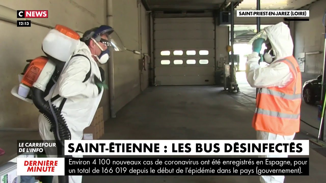 Les bus d&eacute;sinfect&eacute;s quotidiennement &agrave; Saint-Etienne pour lutter contre le Covid-19