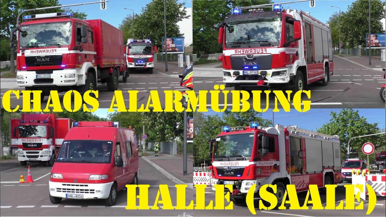 [CHAOS ALARMÜBUNG in HALLE an der Saale] Gefahrgut LKW vs. BUS MANV Lage 