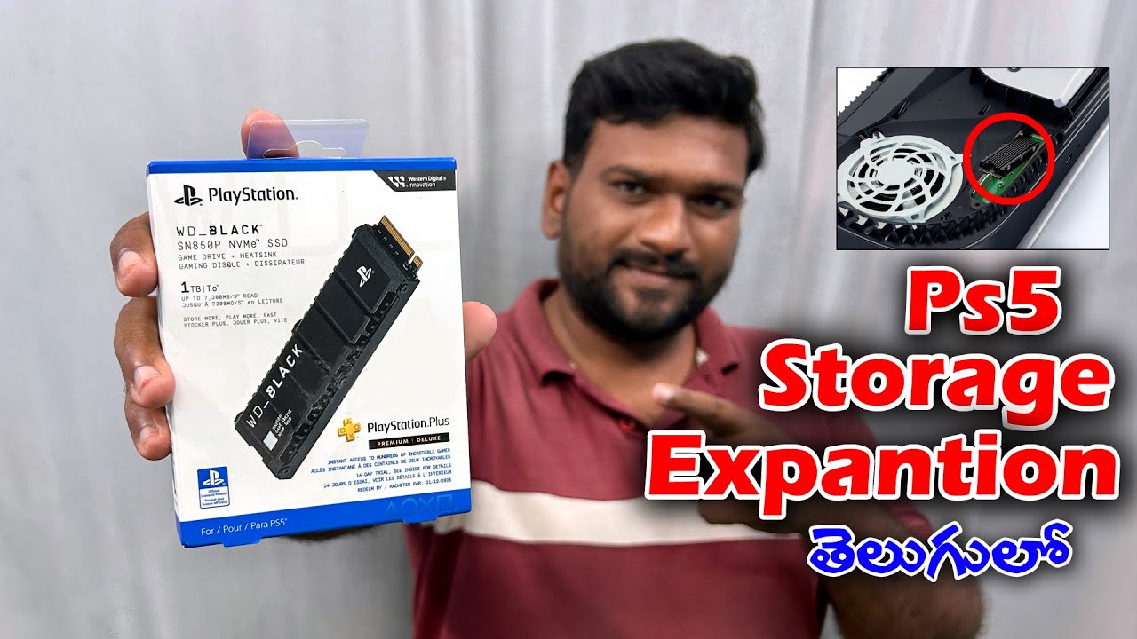 Ps5 storage extension||  WD black 1TB ssd Unboxing ||and Ps5 ssd extension installation in telugu 😎