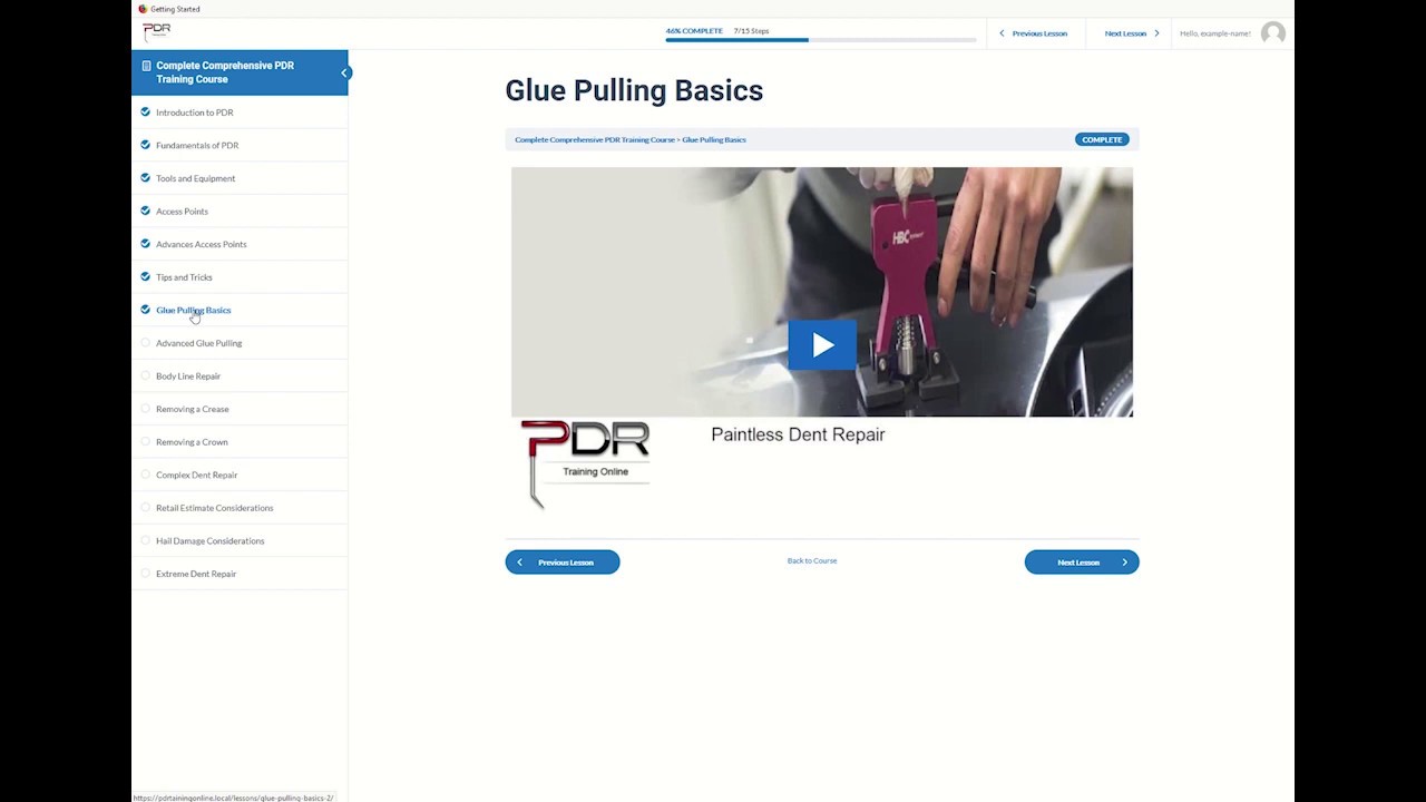 PDR Training Online Course Demonstration