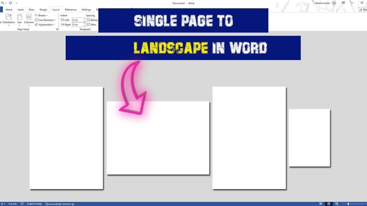 Change A Single Page To Landscape In Word