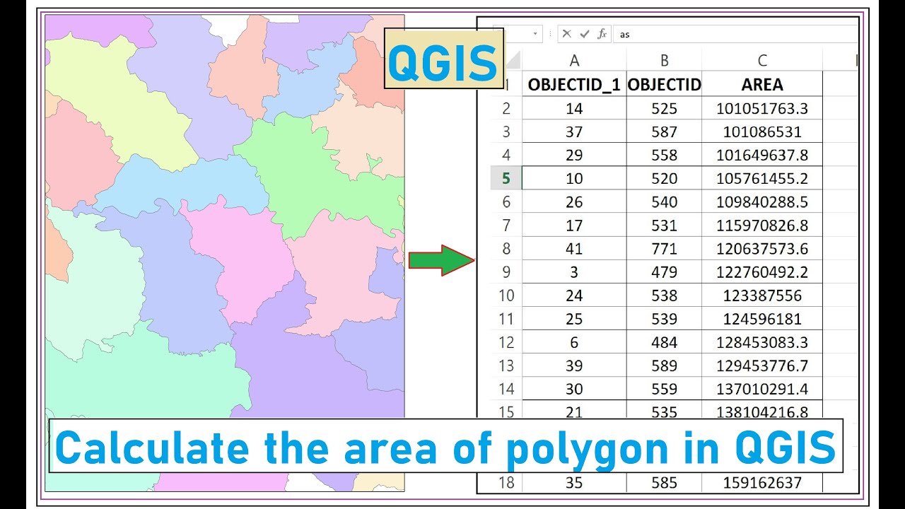 Как рассчитать площадь полигонов в QGIS