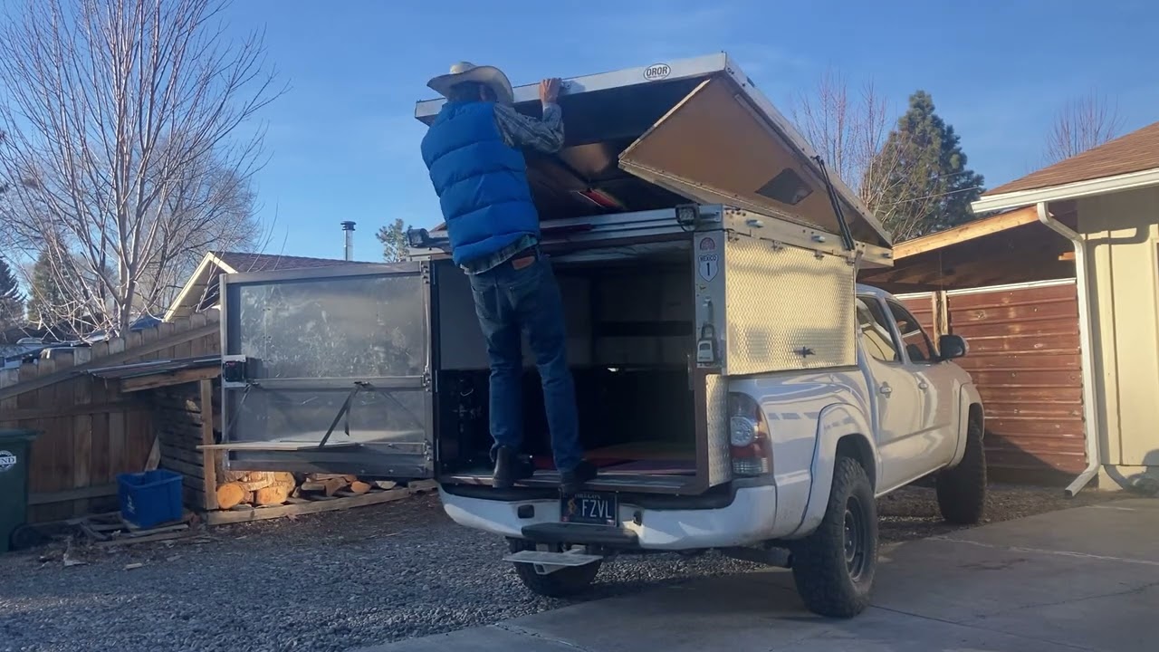 Tacoma camper #4 Top goes down.