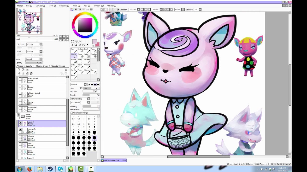 Animal Crossing Speedpaint SAI (Sugar and Spice)