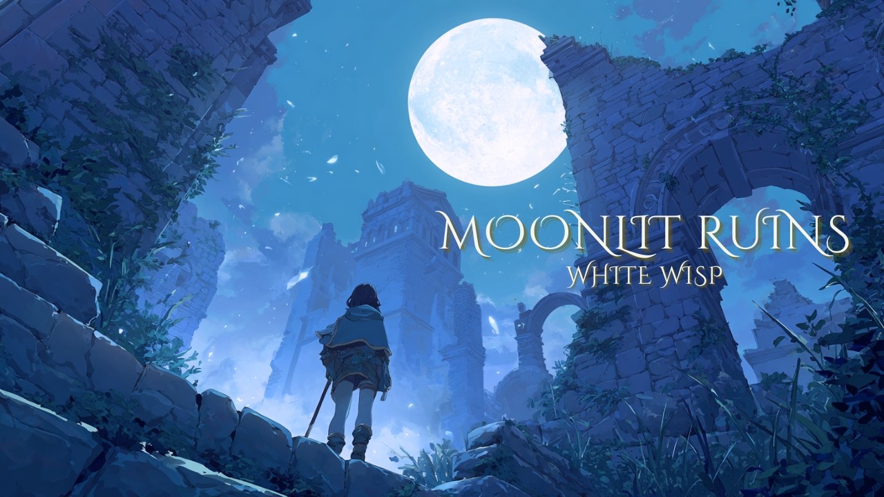 【ケルト音楽/Celtic Music】月下の古城跡と白い灯火｜静かな夜の幻想ファンタジーBGM《2時間》（作業用・睡眠用・勉強用）