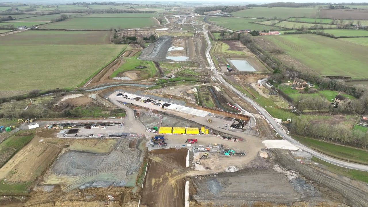 HS2 Construction Progress Chipping Warden to Lower Radbourne, January 2024